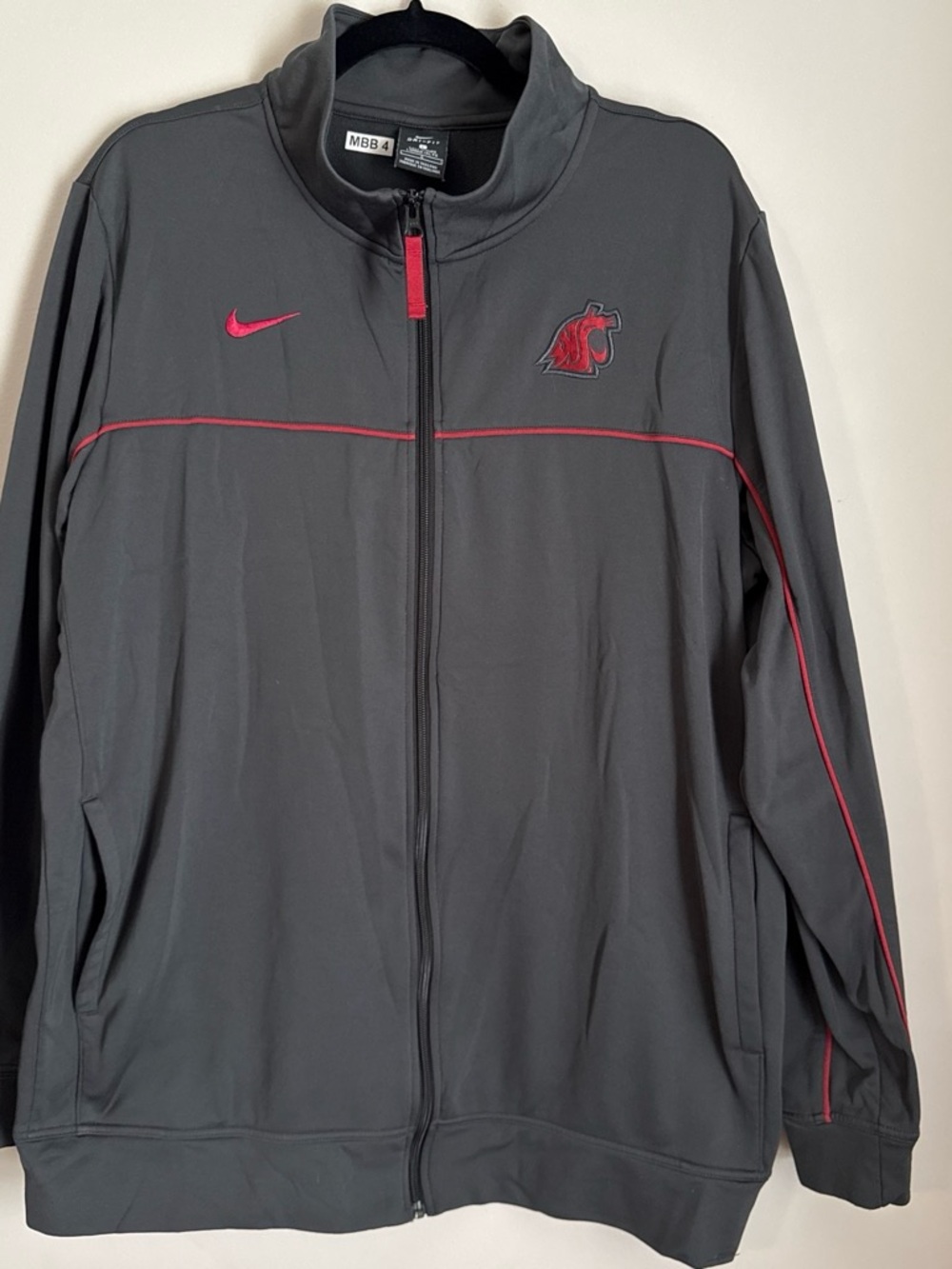 Nike Men’s Dark Gray Performance Jacket with Red Trim